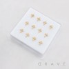 MULTI CZ CROSS CRUCIFIX  316L SURGICAL STEEL L-SHAPE NOSE RING BOX